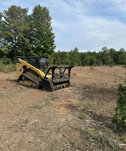 land clearing machine working on a piece of property